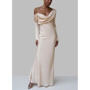 JLUXLABEL | Dresses | Nwt Jluxlabel Gold Celestina Draped Maxi Dress M |  Poshmark